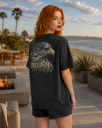 Freedom black heavyweight T-shirt with patriotic eagle graphic - lifestyle view 2