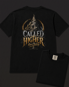 Climb black heavyweight T-shirt with stairway faith journey design - lifestyle view 5