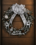 Silver Frost handcrafted winter wreath with silver accents - view 1