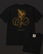 Light black heavyweight T-shirt with Burn Like A Fire faith design - lifestyle view 5