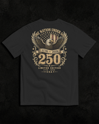 One Nation black heavyweight T-shirt with patriotic eagle design - product-only view