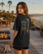 Torch black heavyweight T-shirt with The Republic Stands By Grace design - alternate lifestyle view 2